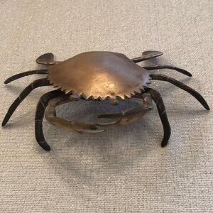 Vintage Hinged Brass Crab Trinket Box/Ashtray